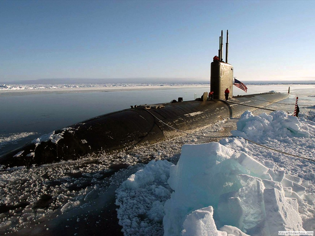 USS Hampton (SSN-767) surfaced at the North Pole