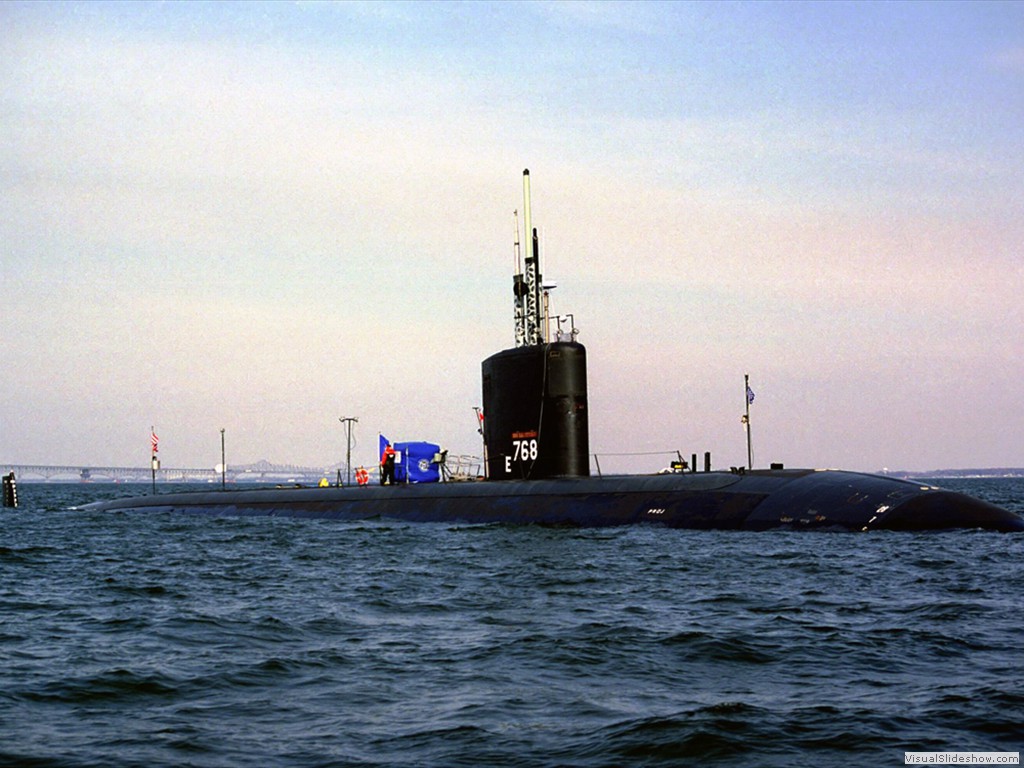 USS Hartford (SSN-768) anchored in the Severn River Annapolis, Maryland. 1999.