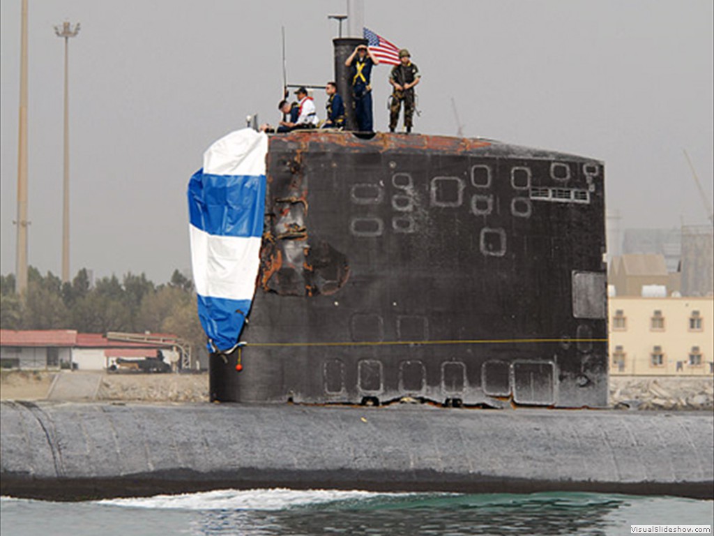 USS Hartford (SSN-768) in Bahrain a day after the collision